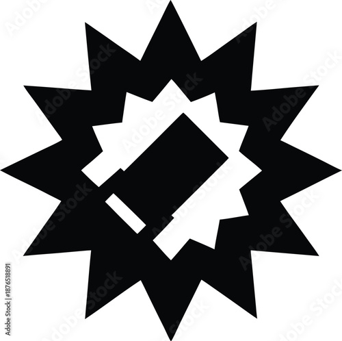 big bang singularity explosion silhouette vector illustration on transparent background