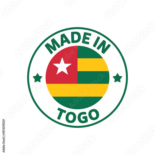 Made in Togo Label with National Flag Design