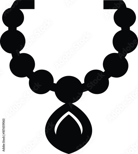 bead necklace blombos cave silhouette vector illustration on transparent background