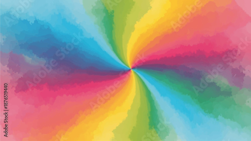 An abstract flat design illustration featuring a dynamic splash of vibrant Holi colors, evoking the energy and joy of the festival. 