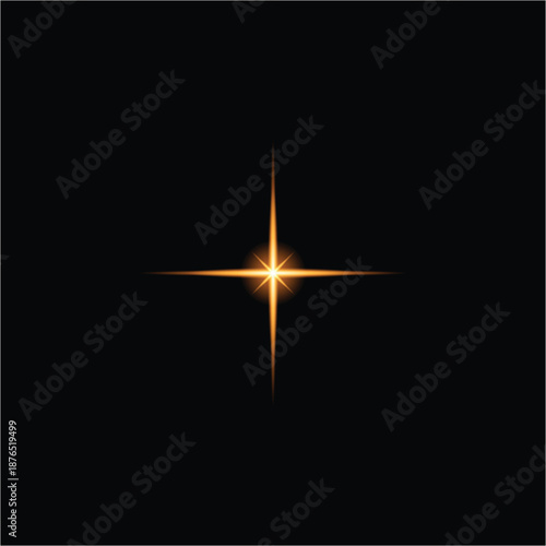 Golden Star Light Glow on Dark Background – Minimal Abstract Concept