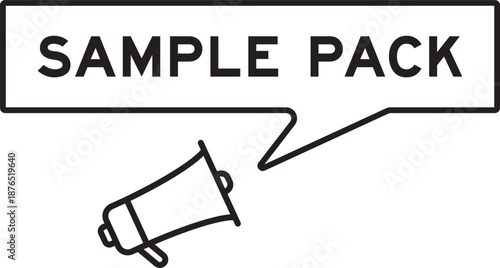 Megaphone icon with speech bubble in word sample pack on white background