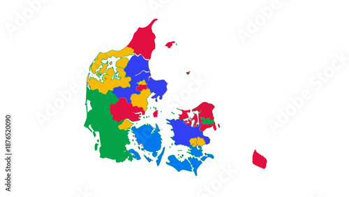denmark regions map colorful