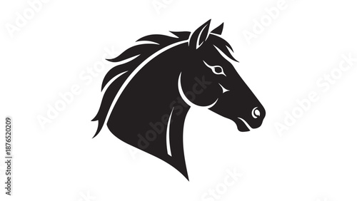 Elegant black horse head silhouette suitable for logos and equine themes.