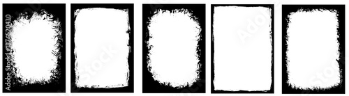 set of Frame Minimal Abstract Digital Art Clean Line Background PNG