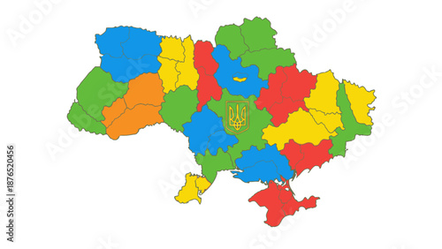 ukraine regions map colorful