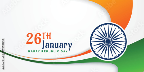happy republic day of india banner design.26th january  baground illustration