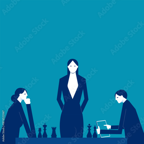 Strategy. Strategic planning of business. Vector illustration style