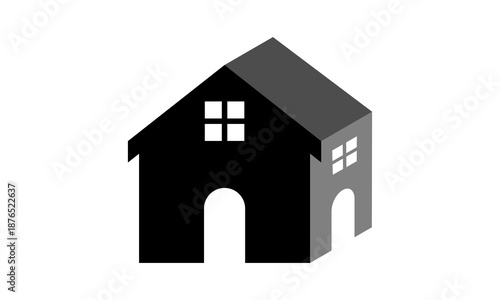 simple home building vector