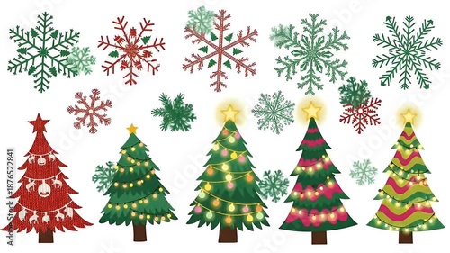 Christmas Trees and Snowflakes Festive Holiday Animation