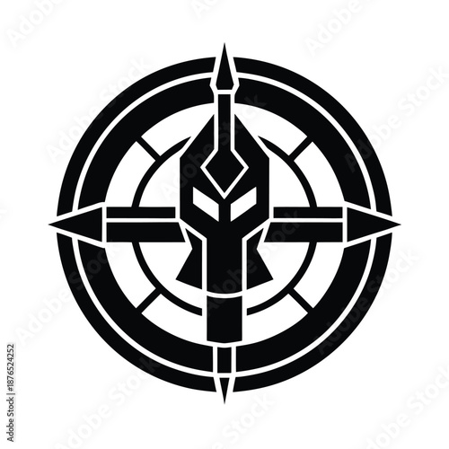 Stylized Sniper Scope Gaming Logo