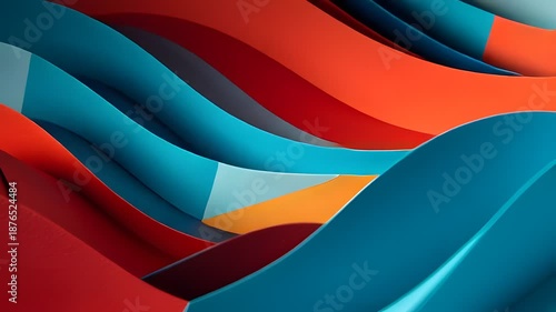 Colorful abstract waves in modern geometric design