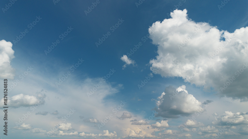 Fototapeta premium Summer blue sky cloud gradient light white background. Beauty clear cloudy in sunshine calm bright winter air background.