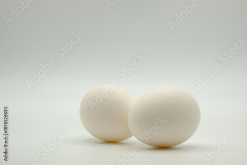 Two Eggs on White Background
