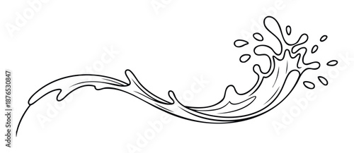 Dynamic splash of liquid creating an abstract wavy flow and energetic droplets perfect for refreshing beverage promotions, invigorating hygiene product packaging, or dynamic natureinspired