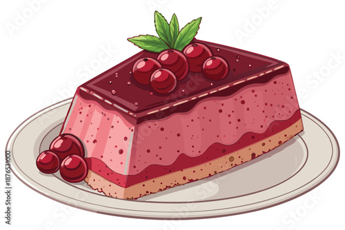 Cranberry Sauce Gelatin Mold Slice