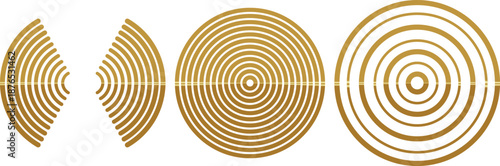 Luxury Gold Geometric Target Shapes and Radar Signal Icons