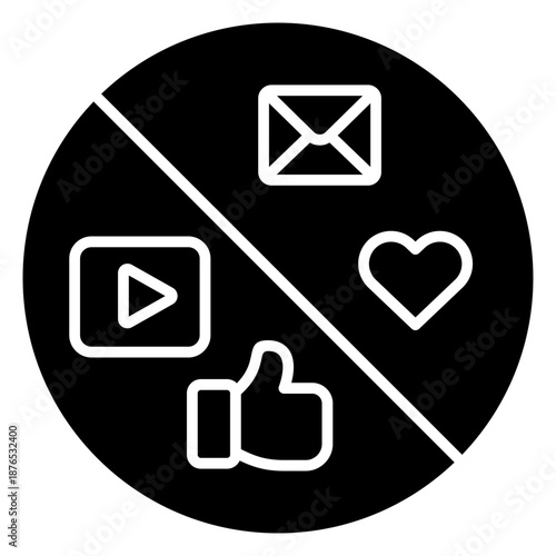 Social Media Break Glyph Icon