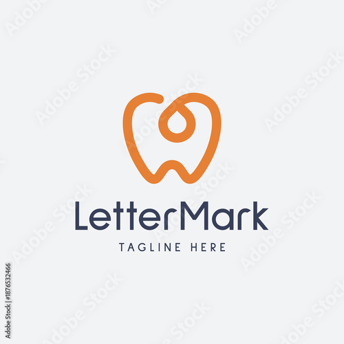 simple and modern dental location logo design template elements