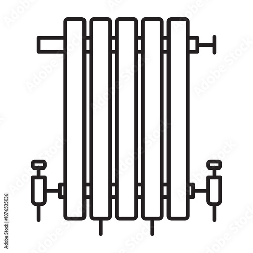 Heat Radiator Vector Line icon Design