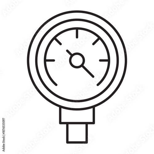 Pressure Gauge Vector Line icon Design