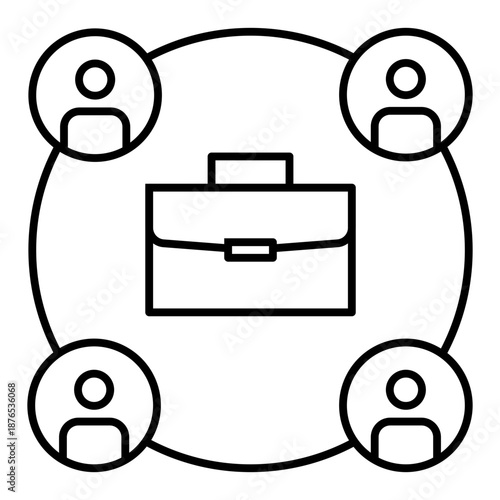 business network line icon with editable stroke