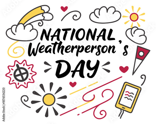 National Weatherperson’s Day Vector Graphic, Weather Forecasting and Climate Science Concept