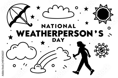 Meteorologist and Weather Forecast Vector Illustration, National Weatherperson’s Day Design