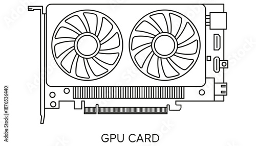 Gpu card computer videocard equipment outline processor motherboard circuit hardware pc technology