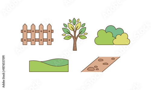 Spring bundle spring set bundle spring landscape garden scenery vector