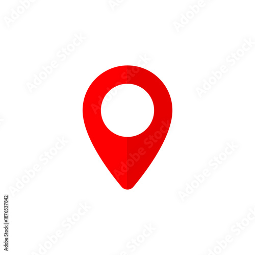 Map location pin icon in flat design. Drop point marker symbol