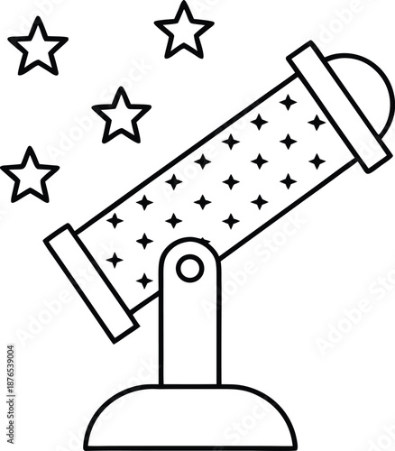 stargazing recliner   line art vector illustration on transparent background