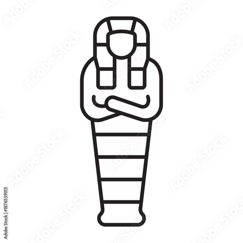 Sarcophagus Vector Line Icon Design