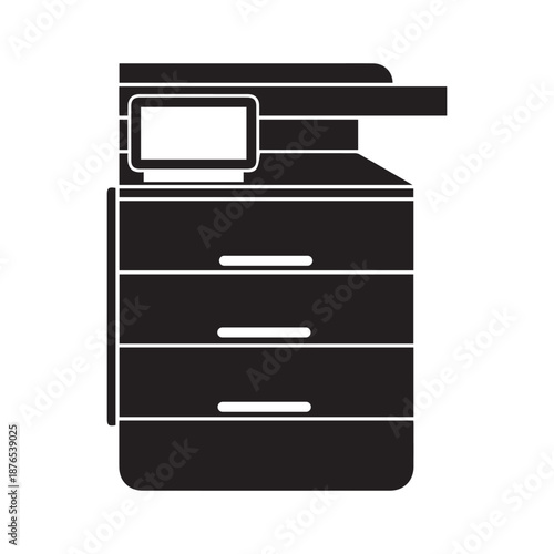 Multipurpose device, fax, copier and scanner icon in simple style on a white background
