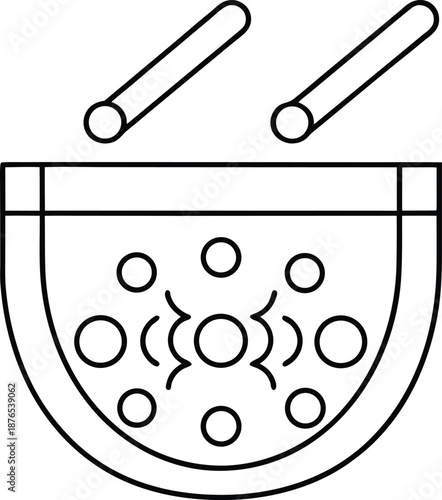 sound bowl   line art vector illustration on transparent background
