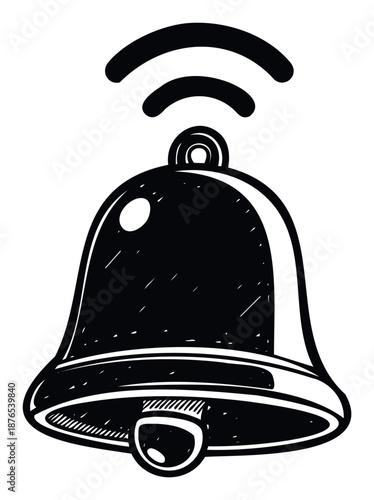 Ringing bell icon representing notifications, alarms, service calls, or important announcements for mobile applications, website alerts, or general communication graphics.