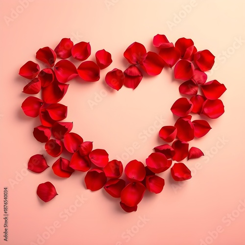 Heart Shape Made of Rose Petals Valentine’s Day