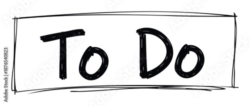A bold handdrawn To Do text within a sketchy rectangular frame, perfect for productivity applications, personal organization, task management, and reminders on digital platforms or print