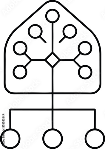 legacy tree   line art vector illustration on transparent background