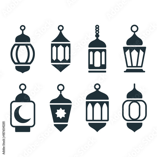 Lanterns Collection: A variety of intricately designed lanterns, showcasing diverse shapes and styles, adding cultural richness to your creative projects.