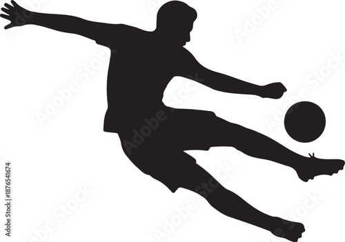 Football Action Jump Shot Icon, Football Kick Action Vector
