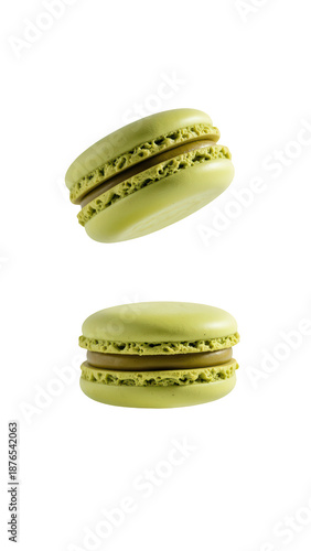 Delicious green macarons with smooth filling, showcasing delightful dessert experience. Perfect for sweet treats and celebrations