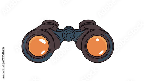 Colorful binoculars design with modern flat style for outdoor adventures