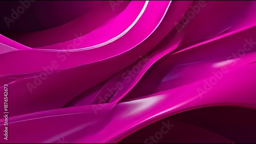 Wallpaper Mural Abstract pink and white curved shapes with glossy, reflective surfaces in dynamic motion Torontodigital.ca