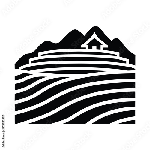 Terraced Rice Fields Agriculture Icon