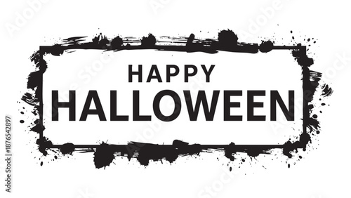 Halloween Greeting Card with Happy Halloween Text and Artistic Design