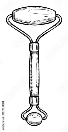 Essential facial roller tool for skin massage and beauty routine, perfect for wellness blogs and cosmetology product promotions.