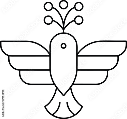 forgiveness dove   line art vector illustration on transparent background