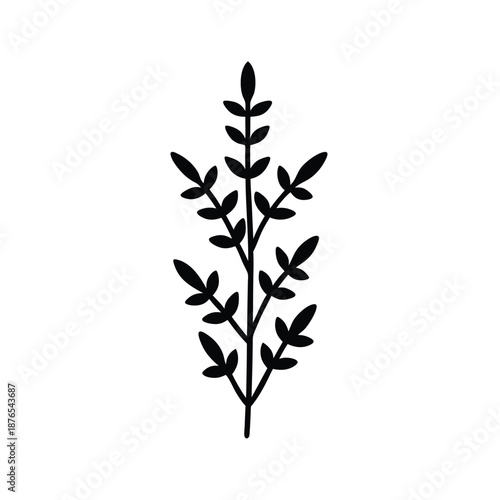 Thyme Sprig Herb Minimal Design Icon