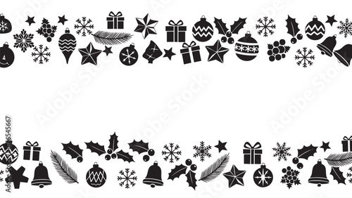 Holiday Christmas Decorations Garland with Snowflakes and Bells